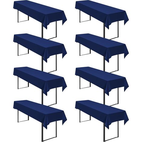 8er Set Biertischdecken Marineblau 250x100cm Polyester für Partys & Events