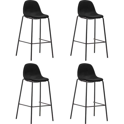 vidaXL Taburetes de cocina 4 unidades tela negro (1/5)