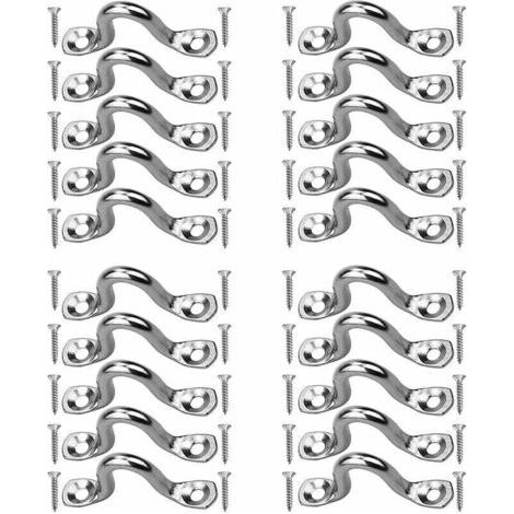 Accessoires pour remorque – Lot de 20 plaques œillet en acier inoxydable 304 – Capacité de charge 40 kg – Installation facile sur bois et métal (1/5)