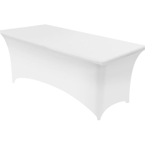 Mantel blanco para mesa plegable 180 CM, decoración de exposición de bodas en restaurante de hotel, mantel cuadrado, mantel elástico (1/5)
