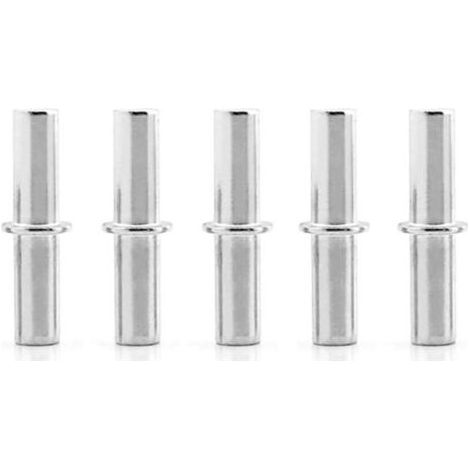 BUNTHAUS Lntyq 100pcs Nickelé Ø5mm Taquets Pour Étagères Support d'Étagère Métallique Goujons de Support d'Étagère, Broches à Chevilles Pour Armoires de CuisineM5 x 25MM (1/4)