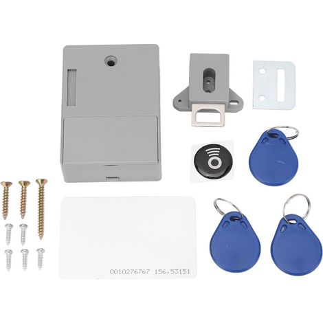 Kit de serrure d'armoire électronique, ensemble de serrures invisibles sans poinçon, bricolage à Induction intelligente pour armoire à tiroirs en bois (1/5)