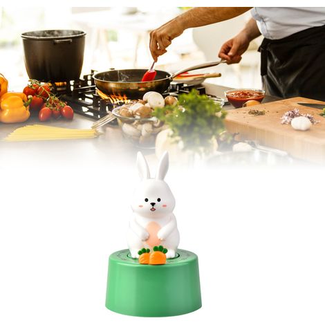 Minuteur mécanique à compte à rebours de 60 minutes, motif animal, magnétique, facile à utiliser, avec alerte sonore et lumineuse, idéal pour la cuisine et les études (vert). (1/5)
