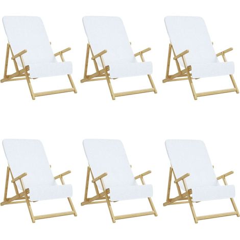 Serviettes de plage 6 pcs blanc 60x135 cm tissu 400 GSM CFW318331 (1/5)