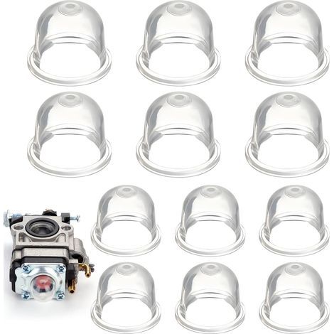 12 Piezas de Cebado para Desbrozadora, Bomba de Cebado de 22mm/19mm, para Cortacésped, Podadora de Setos, Sierra a Gasolina, Bulbo de Cebado de Combustible (1/4)