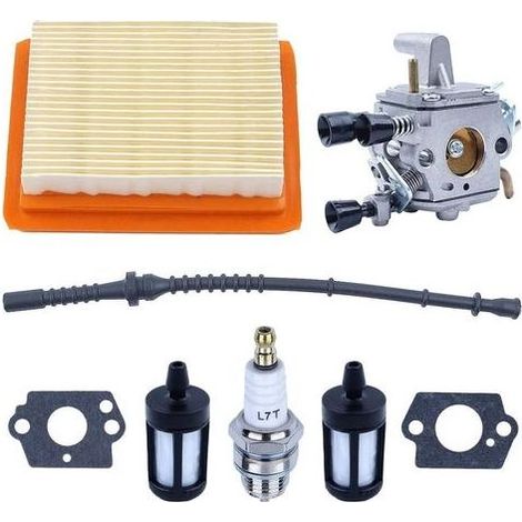 Kit de Carburateur pour Stihl FS120 FS200 FS020 FS202 FS250 FS300 FS350 Débroussailleuse, Joint + Filtre à Air et Filtre à Carburant + Tuyau de Carburant + Bougie d'allumage H540 (1/5)