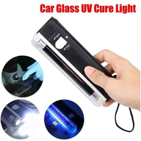 ZVD – Lampe UV pour réparation de pare-brise – Durcissement rapide de résine en 60-90s – Alimentation 4 piles AA – Éclairage LED blanc