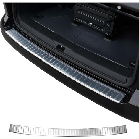 Protection Seuil de Pare-Chocs arrière - Compatible avec VW T5 Multivan Caravelle 2003-2015 - Couverture de Seuil de Coffre - Bande Seuil de Chargement - Style élégant - en Acier INOX Chromé (1/5)