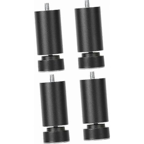 Pieds métalliques réglables et robustes à filetage M10, compatibles avec les canapés, les lits, les tables et les armoires, noirs, 20 cm. (1/5)