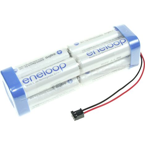 Panasonic eneloop Doppelwürfel F2x2x2 Graupner Akkupack 8x Mignon (AA) Kabel, Stecker NiMH 9.6 V 190