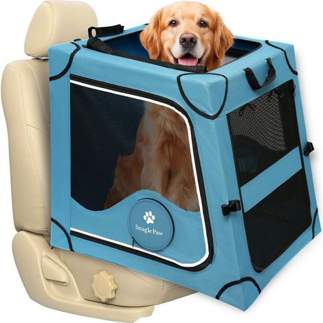 Cage de transport pliable pour chien, robuste, pour banquette arrière, 68x60x63cm (1/5)