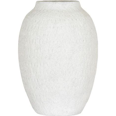 Ashen Large Tall Vase - Ceramic - L24 x W24 x H35 cm - White