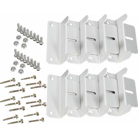 Lot de 2 systèmes de fixation en forme de Z pour montage de panneau solaire, pour caravane, bateau, voiture, camion, domicile, montage hors-réseau sur le toit (8 supports au total) (1/5)