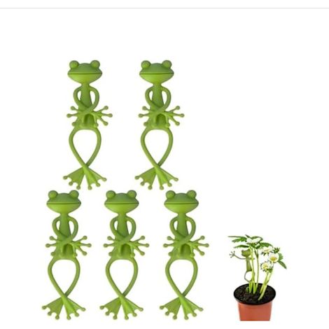 Grüner, froschförmiger Pflanzenständer – niedlich und robust, geeignet für kleine Blumentöpfe und Sukkulenten, Frosch-Gartendekoration, Pflanzenständer (5er-Set) (1/5)