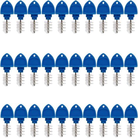 Brosse de nettoyage pour bouchons de robinet à bière, lot de 30 brosses pour le nettoyage des bouchons de robinet à bière pression (bleu)