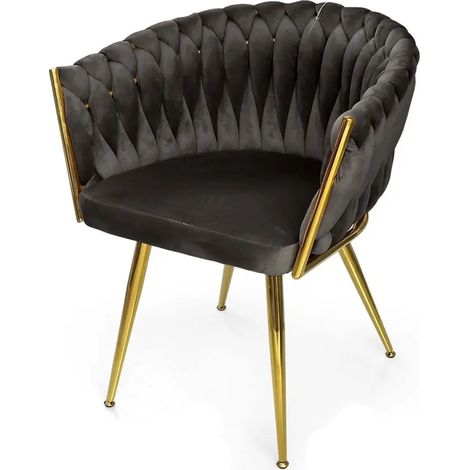 Set due poltrone in velluto nero cm 63x43x80h