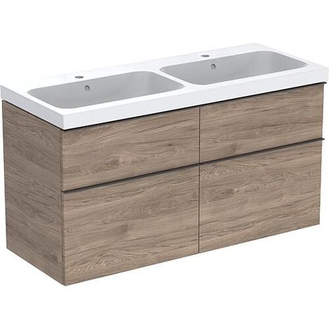 Meuble sous-vasque-vasque céramique Geberit iCon 1200x705x485 mm noyer hickory/poignée lave (1/2)