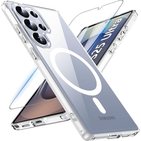 Coque magnétique transparente pour Samsung Galaxy S25 Ultra avec verre trempé (1/5)