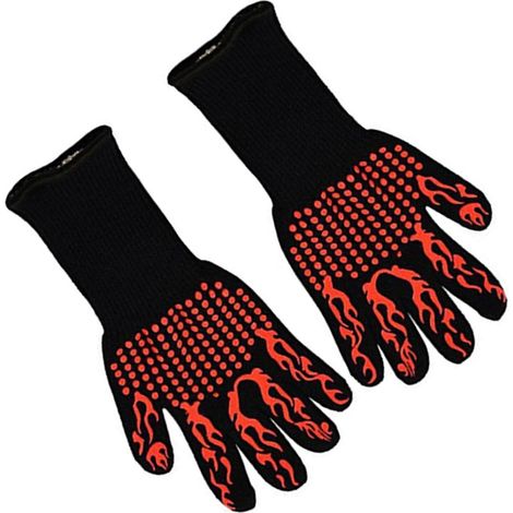 Grillhandschuhe, hitzebeständige Handschuhe, Silikon-Ofenhandschuhe, Küchenhandschuhe zum Kochen und Backen, Rot (1/5)