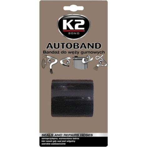 Bandage K2 pour tuyaux. En caoutchouc, adhère même mouillé, auto-bandage 5 cm x 3 m.