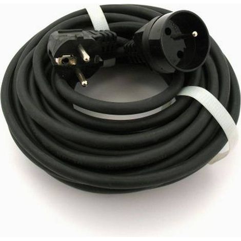 Rallonge électrique portable en caoutchouc, 1 prise, 15 m, 3 x 1,5
