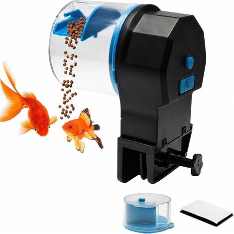Mangeoire Intelligente pour Poissons d'Aquarium, Alimentateur de Minuterie de Réservoir d'Aquarium de Vacances, Distributeur de Nourriture pour Poissons Programmable (Bleu) (1/5)