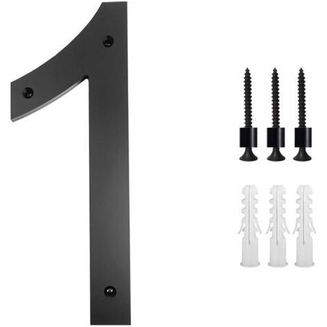 House Number Plaque 10 Inch (1, Black) Modern Door Numbers Sign Plaque Zinc Alloy House Address Numbers (1/5)