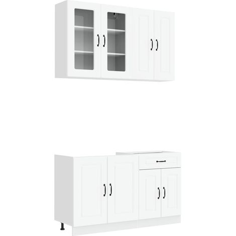 Unidad de cocina KALMAR 4 pcs Blanco Madera de ingeniería vidaXL (1/5)