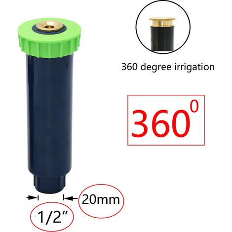 Arroseur escamotable pour jardin et pelouse (360 degrés) - Buse de réfraction à 90/180/360 degrés pour l'irrigation agricole (1/5)