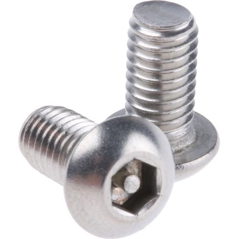 Vis de sécurité inviolable, M6 x 12mm, tête Bouton, en Acier Inoxydable A2 304 ( Prix pour Sachet de 100 )