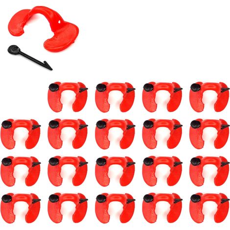 Cyclingcolors – Lot de 20 lunettes anti-picage pour volailles – Aiguille de fixation incluse – Empêche l'arrachage des plumes – Pour poules et petits oiseaux (1/2)