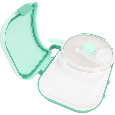 Drehbarer Snackteller für zu Hause und unterwegs, auslaufsicher, feuchtigkeitsbeständig, mit Deckel, für Kinder, für Nüsse und Snacks, in Mintgrün
