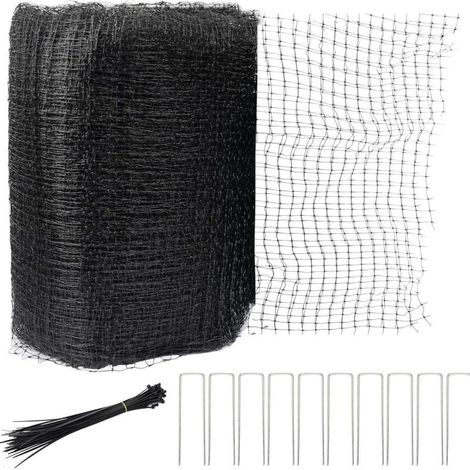 Rete anti-uccelli per giardino 7x100 piedi nera, robusta barriera anti-cervi e anti-uccelli, protegge piante da uccelli, cervi, scoiattoli