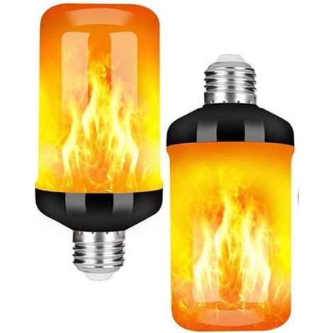 Ampoule LED Effet Flamme - 2-Pack E27 3W 3 Modes Flammes Dansantes - Pour Décoration Intérieur et Ambiance Chaleureuse (1/5)