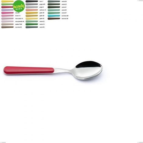 Cucchiaio tavola light EME Posateria colore rosso/cromo 19 cm