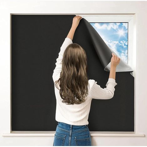 Film occultant pour vitres - 145 x 200 cm - Tissu occultant - Autocollant - Film de confidentialité pour vitres - Film adhésif pour fenêtres - Films pour vitres - Film pour vitrage - Film occultant -  (1/5)