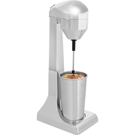 Licuadora eléctrica de 500 ml, batidora de acero inoxidable, batidora de dos velocidades para preparar leche, batidos y café en casa, cafeterías y restaurantes (plateada) (1/5)
