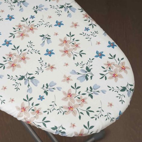 Housse de Planche à Repasser 125x45cm Motif Floral, Feutre 6mm et Ajustement Élastique (1/5)