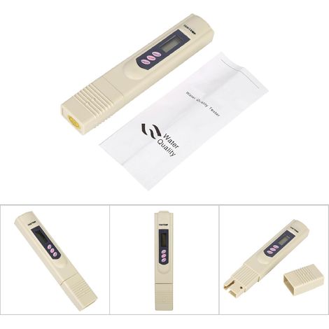 Digitaler LCD-Wasserqualitätsmessgerät-Stift (TDS 0-9999 ppm) mit Thermometer, Grau (1/5)