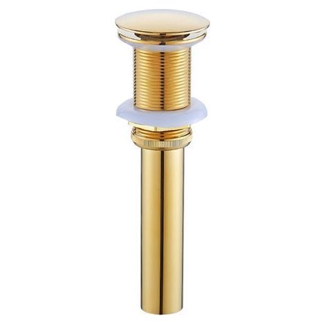 – Bonde de lavabo sans trop-plein – Mécanisme à ressort – Laiton bronzé – Finition élégante – Valve draineur universelle – Couleur or (1/5)