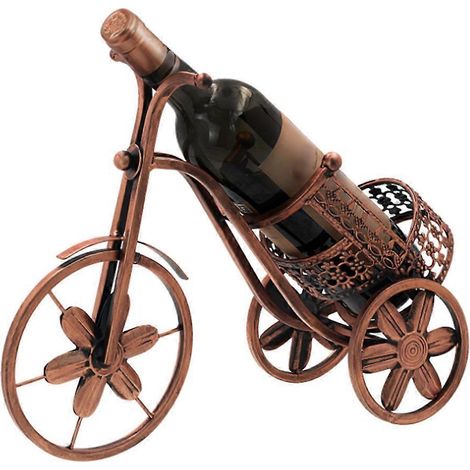 Porte-bouteilles de vin de bureau à 3 roues, type porte-bouteilles de voiture, autoportant pour comptoir (1/4)