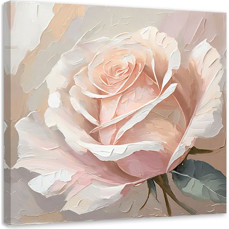 Tableau sur toile Tableau sur toile Rose peinte imprimée 40x40 (1/5)