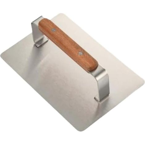 Presse à Burger pour bois Antiadhésive 20x13cm Presse à Burger en Acier Inoxydable avec en pour bois Ergonomique, Antiadhésive pour Cuisson Uniforme, 20x13cm (1/5)