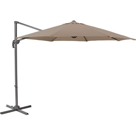 SVITA Sonnenschirm Ampelschirm Garten Terrasse Outdoor 360° Schirm Aluminium drehbar kippbar Gartenschirm Gartenmöbel Taupe