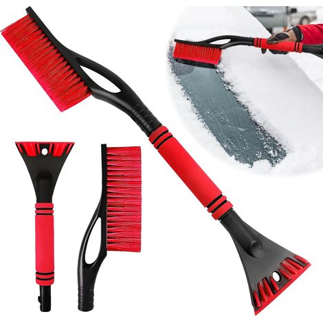 Car ice scraper, 3-in-1 car ice scraper with brush, snow brush car ice scraper with brush, car ice scraper with gentle bristles, detachable ice scraper for cars, car winter accessories (1/5)