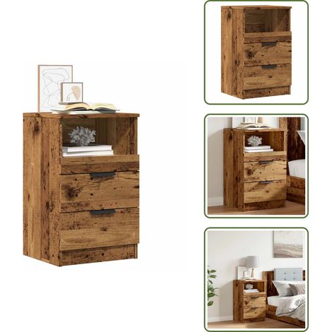 Nachttisch Altholz-Optik 40x36x65 cm Holzwerkstoff - Nachttisch - Nachttische - Schrank - Nachtschrank