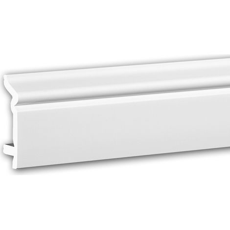 Profhome Decor – Plinthe décorative blanche 200 cm – Polystyrène extrudé haute densité – Résistante aux chocs – Pour intérieurs et extérieurs
