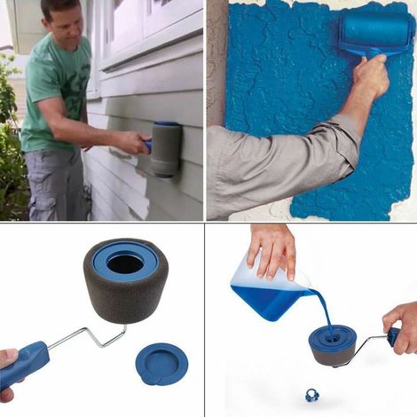 RULLO ANTIGOCCIA CON SERBATOIO PITTURA PARETI MURO RICARICABILE