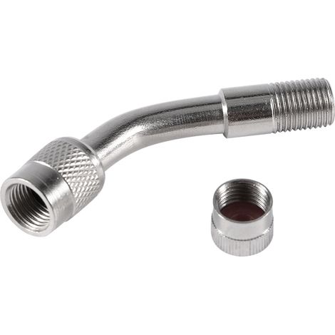 Adaptateur d'expansion de chambre à air de valve de pneu automobile et moto nickelé à 135 degrés (1/5)