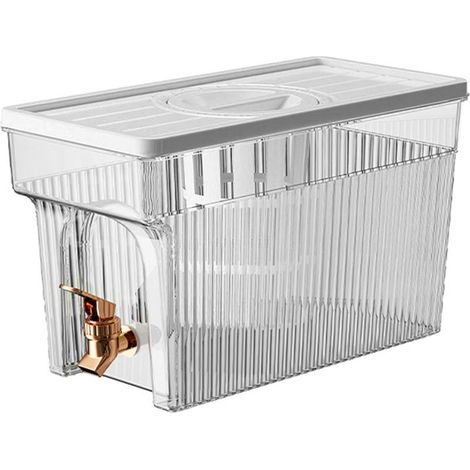 Distributeur d'eau filtrée 3L avec robinet pour réfrigérateur - Récipient à boissons pour fêtes à la maison, blanc (1/5)